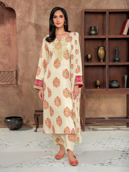 3 Piece Silk Suit-Embroidered (Unstitched)