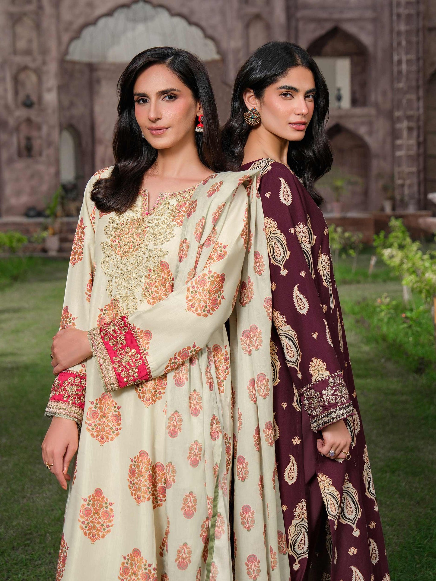 3 Piece Silk Suit-Embroidered (Unstitched)