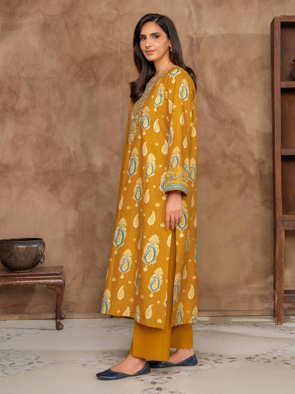 3 Piece Khaddar Paste Suit- Embroidered (Unstitched)