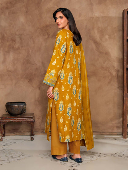 3 Piece Khaddar Paste Suit- Embroidered (Unstitched)