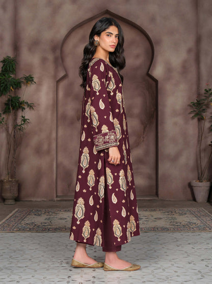 3 Piece Khaddar Paste Suit- Embroidered (Unstitched)