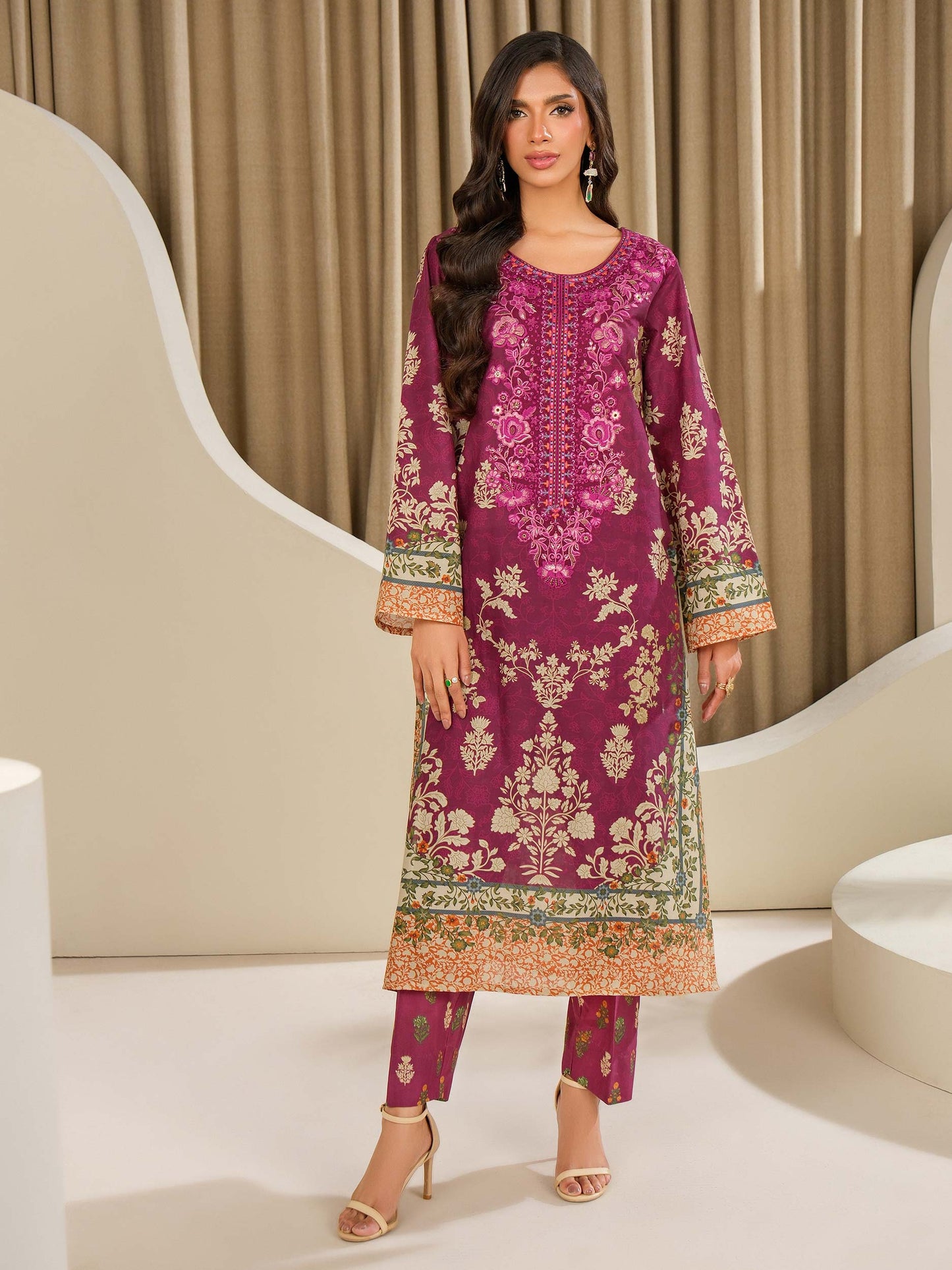 2 Piece Silk Suit-Embroidered (Unstitched)