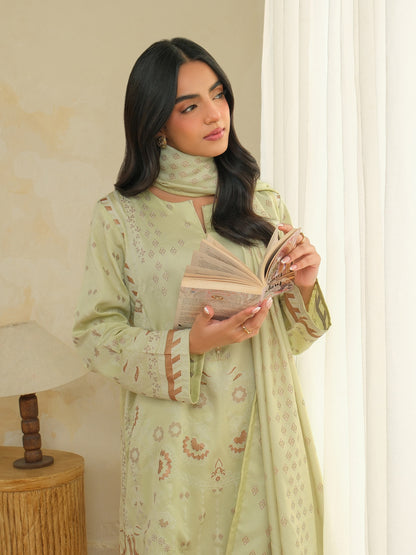 3 Piece Satin Suit-Paste Print (Unstitched)