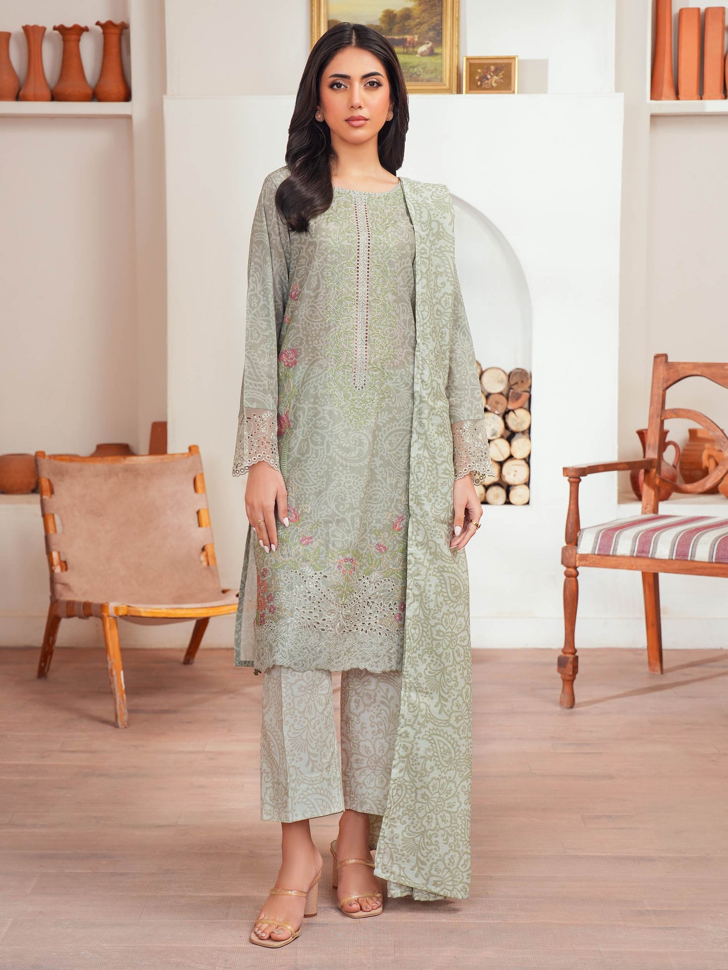3 Piece Lawn Suit-Embroidered (Unstitched)