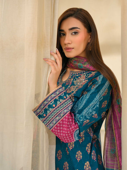 3 Piece Lawn Suit-Embroidered (Unstitched)