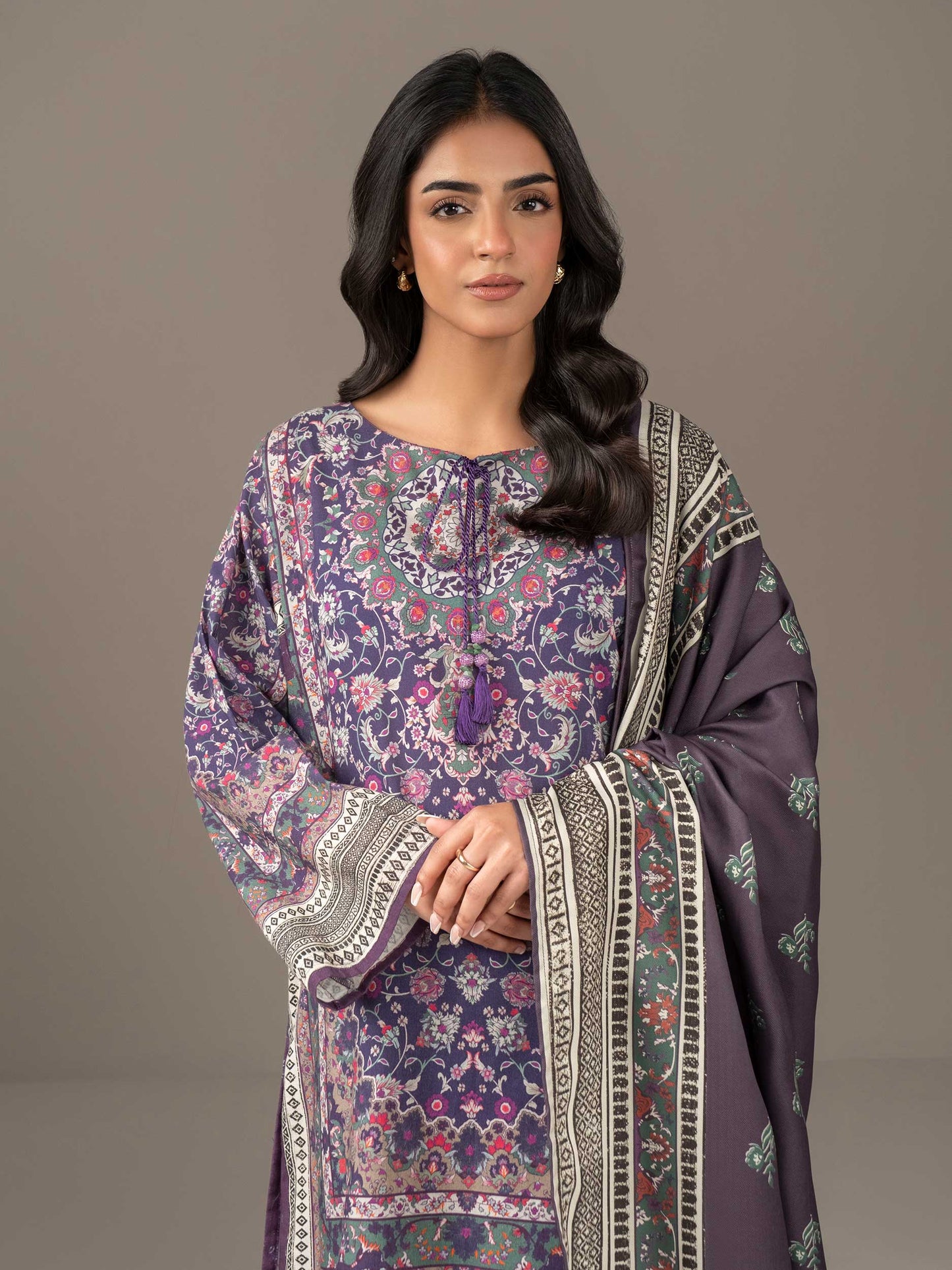3 Piece Khaddar Suit-Printed (Unstitched)