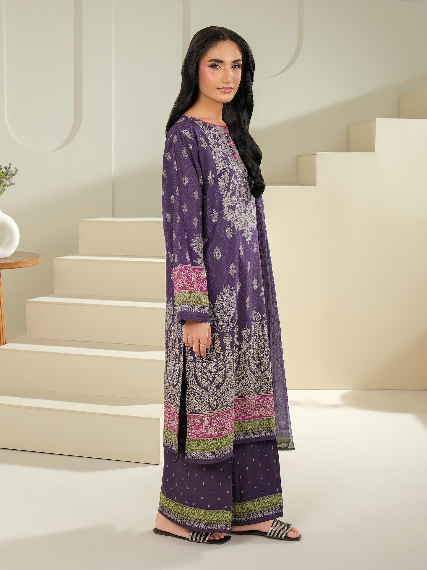 3 Piece Cambric Suit-Printed (Unstitched)