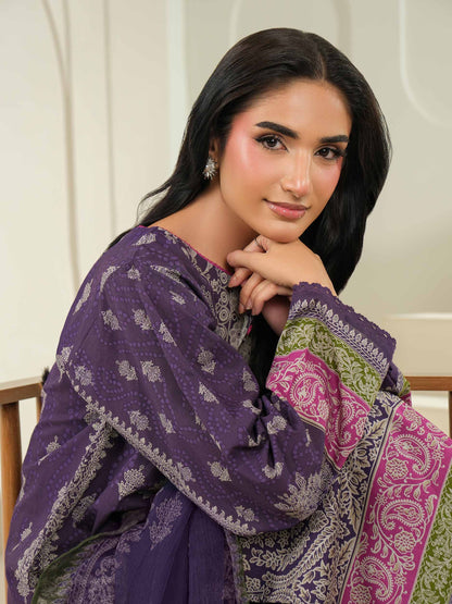 3 Piece Cambric Suit-Printed (Unstitched)