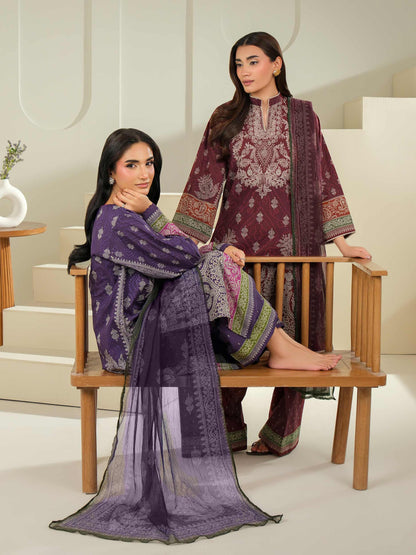 3 Piece Cambric Suit-Printed (Unstitched)