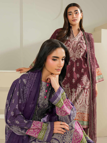 3 Piece Cambric Suit-Printed (Unstitched)