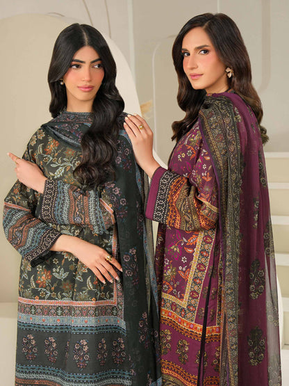 3 Piece Cambric Suit-Printed (Unstitched)