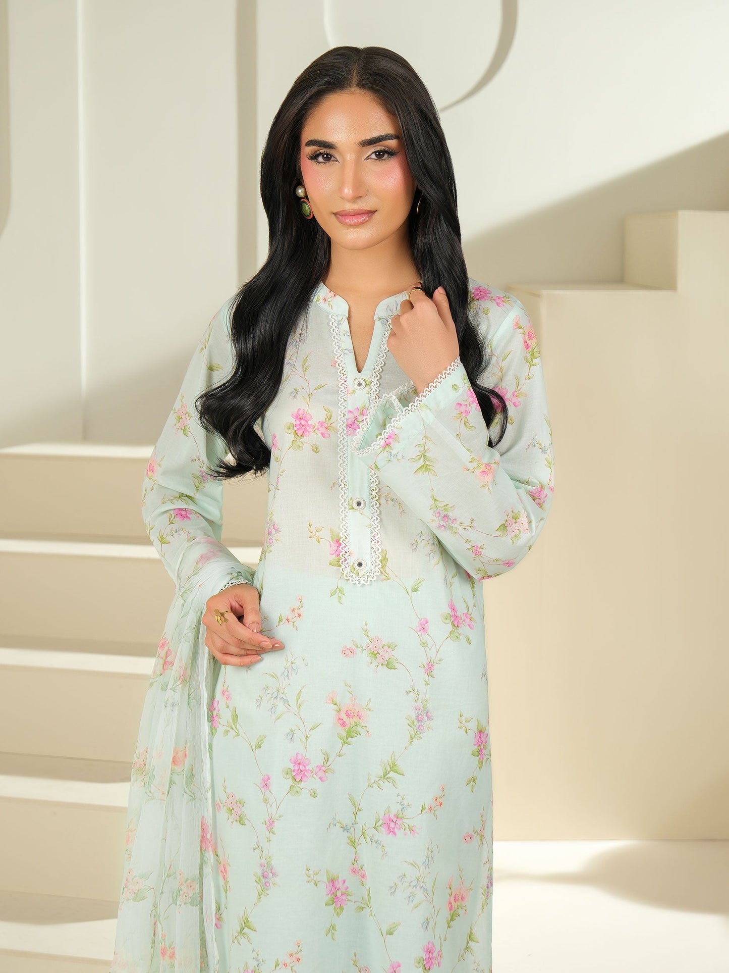 3 Piece Cambric Suit-Printed (Unstitched)