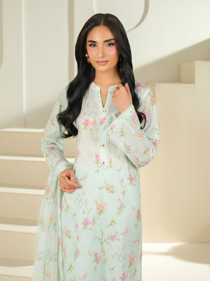 3 Piece Cambric Suit-Printed (Unstitched)