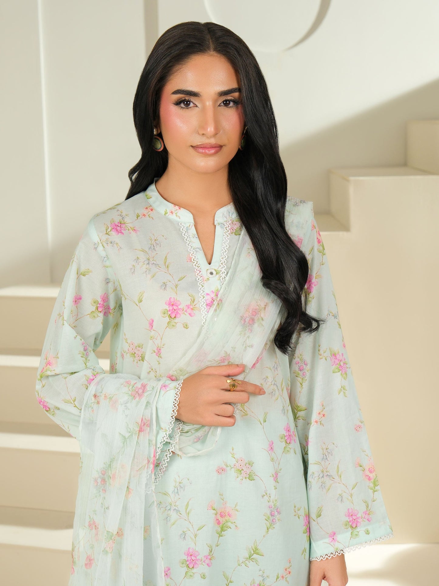 3 Piece Cambric Suit-Printed (Unstitched)