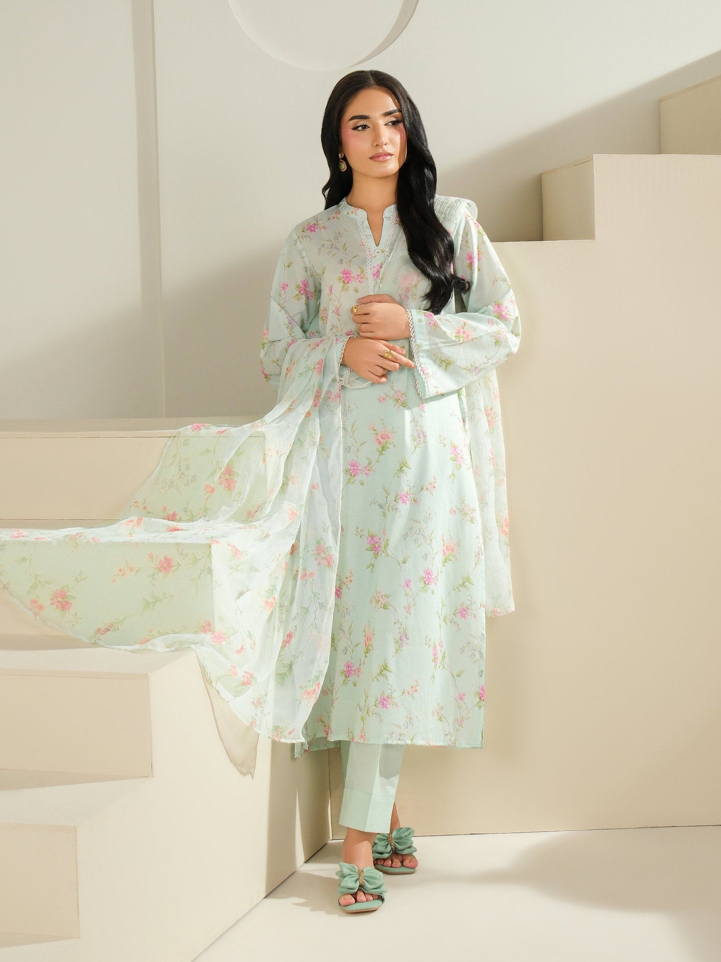 3 Piece Cambric Suit-Printed (Unstitched)