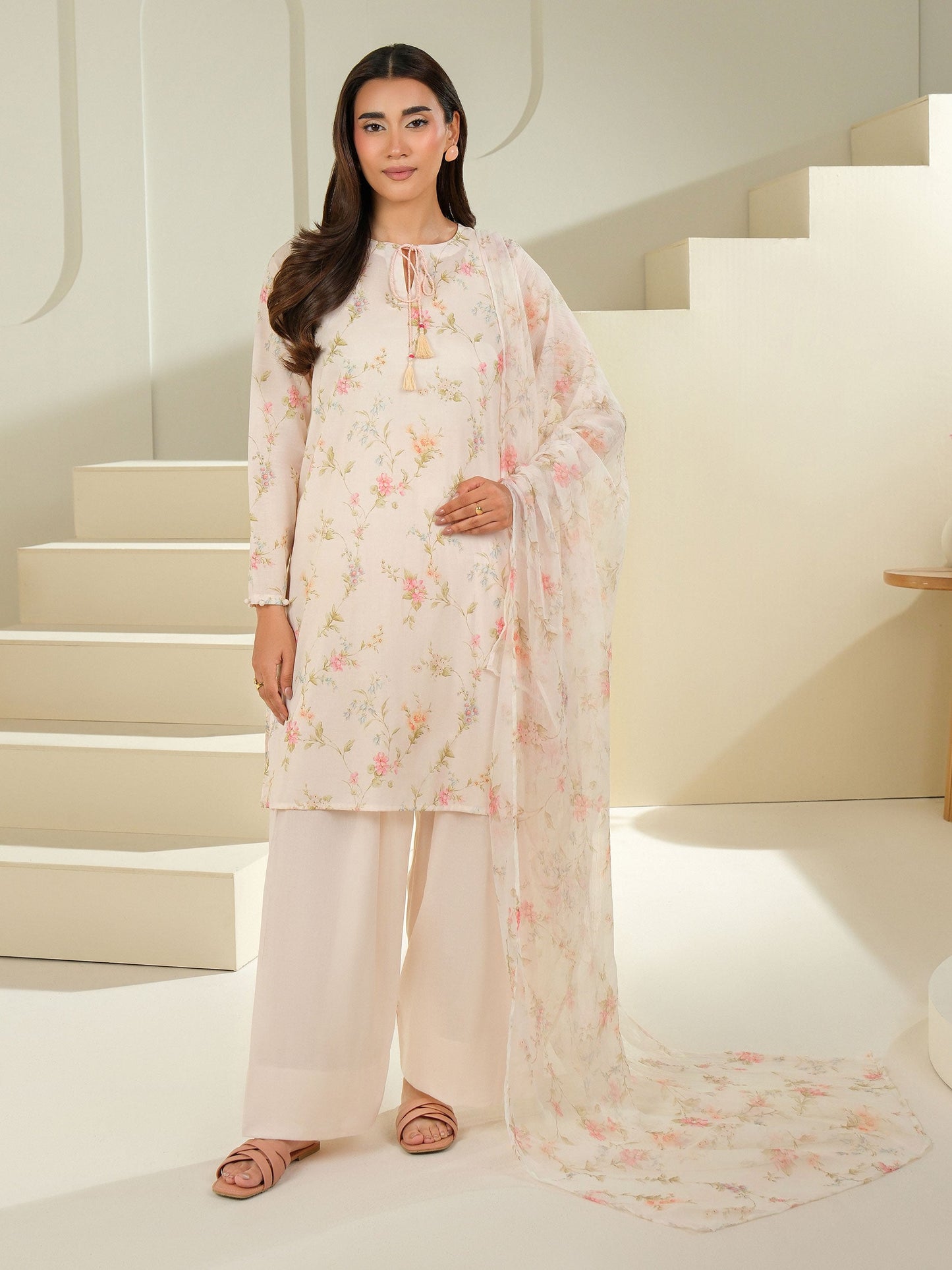 3 Piece Cambric Suit-Printed (Unstitched)