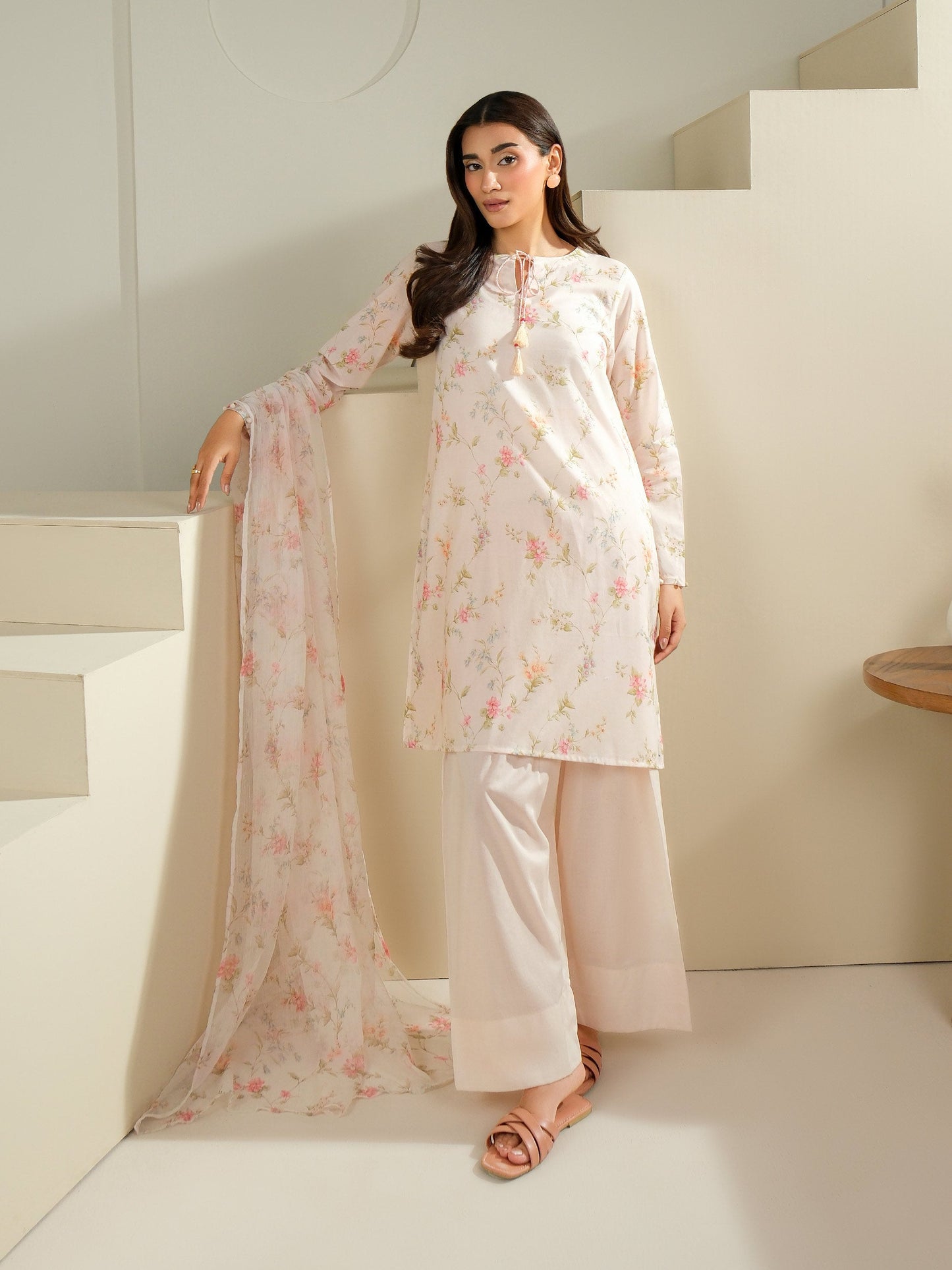 3 Piece Cambric Suit-Printed (Unstitched)