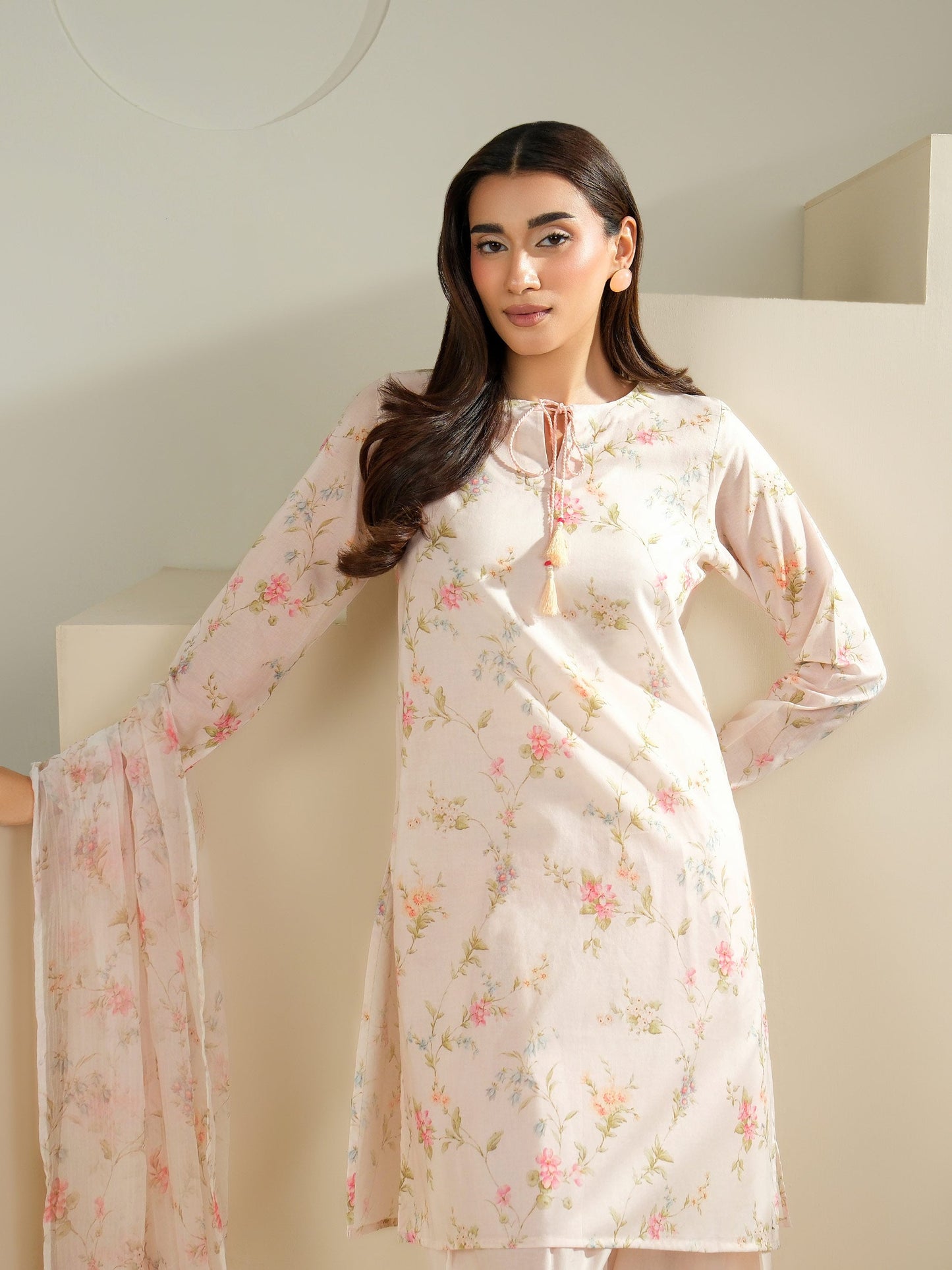 3 Piece Cambric Suit-Printed (Unstitched)