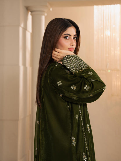 3 Piece Velvet Suit-Embroidered (Unstitched)