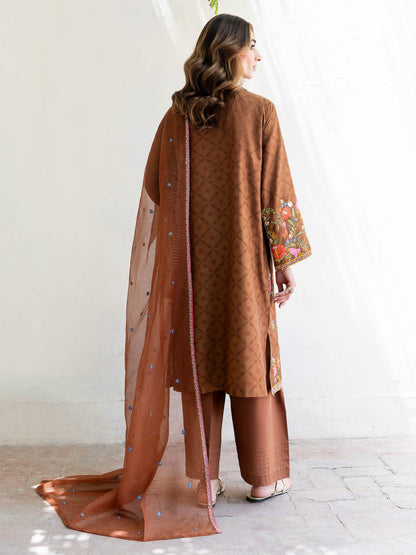 3 Piece Jacquard Suit-Embroidered (Unstitched)