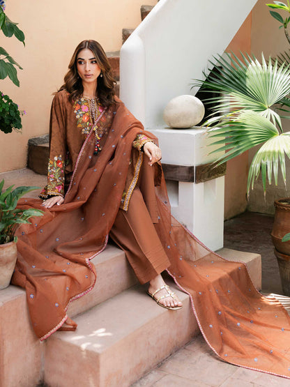 3 Piece Jacquard Suit-Embroidered (Unstitched)