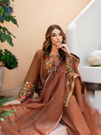 3 Piece Jacquard Suit-Embroidered (Unstitched)