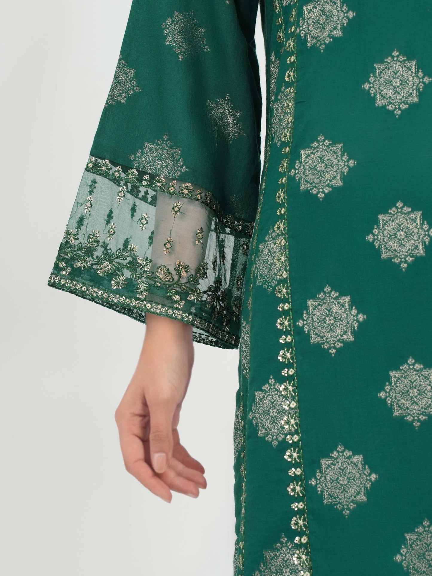 3 Piece Special Jacquard Suit- Embroidered (Unstitched)