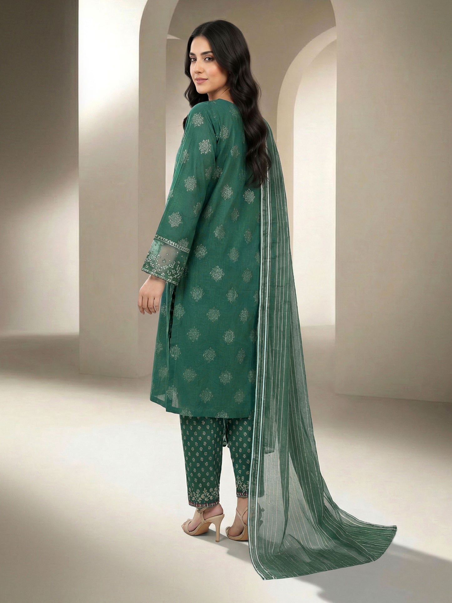 3 Piece Special Jacquard Suit- Embroidered (Unstitched)