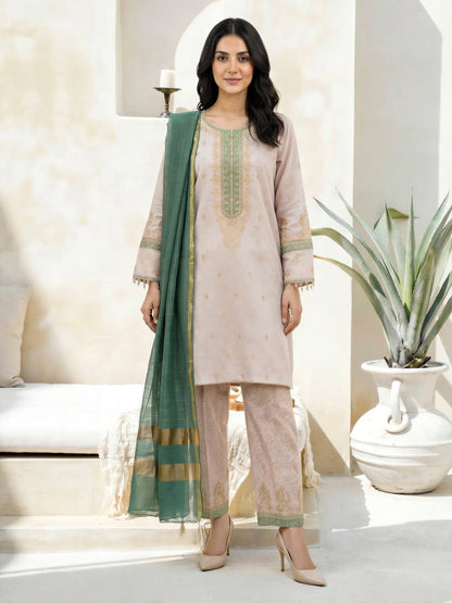 3 Piece Special Jacquard Suit-Embroidered (Unstitched)