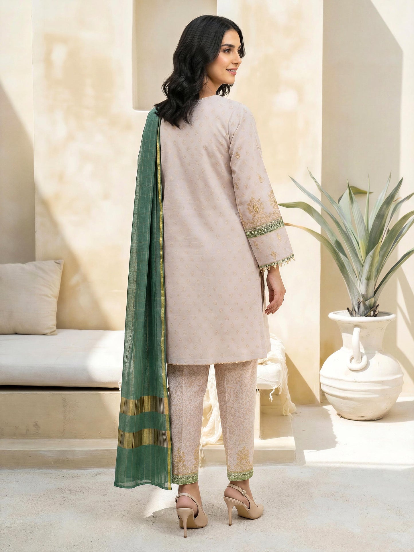 3 Piece Special Jacquard Suit-Embroidered (Unstitched)