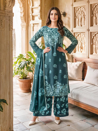 3 Piece Slub Khaddar Suit (Unstitched)
