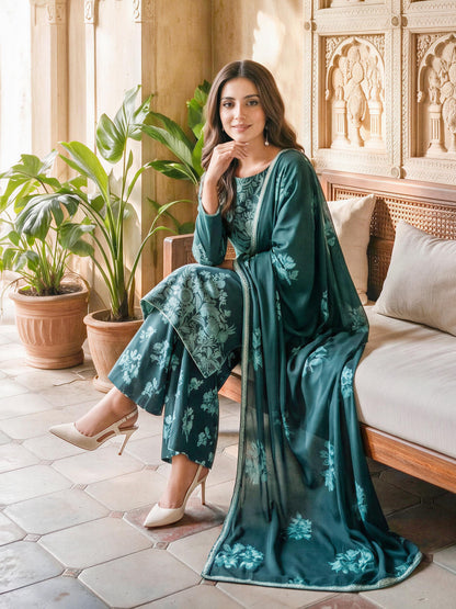 3 Piece Slub Khaddar Suit (Unstitched)
