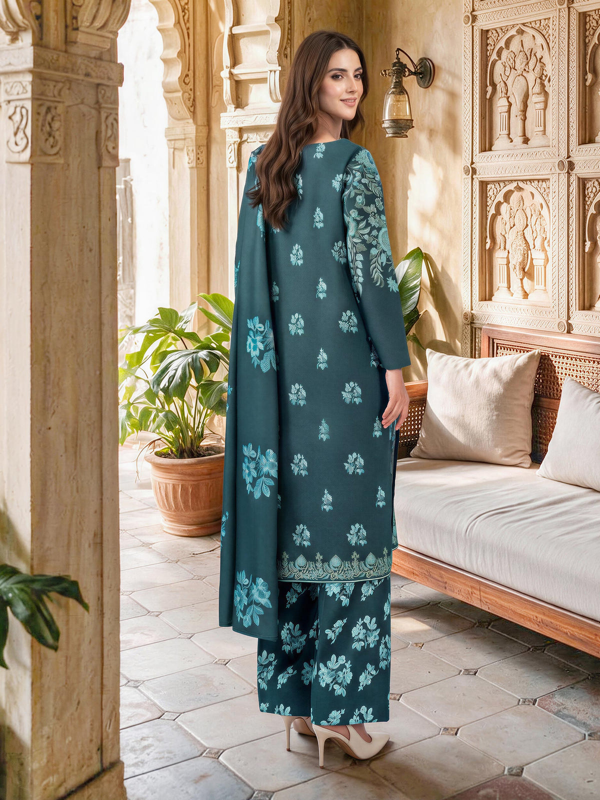 3 Piece Slub Khaddar Suit (Unstitched)