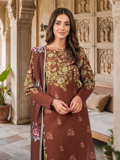 3 Piece Slub Khaddar Suit (Unstitched)
