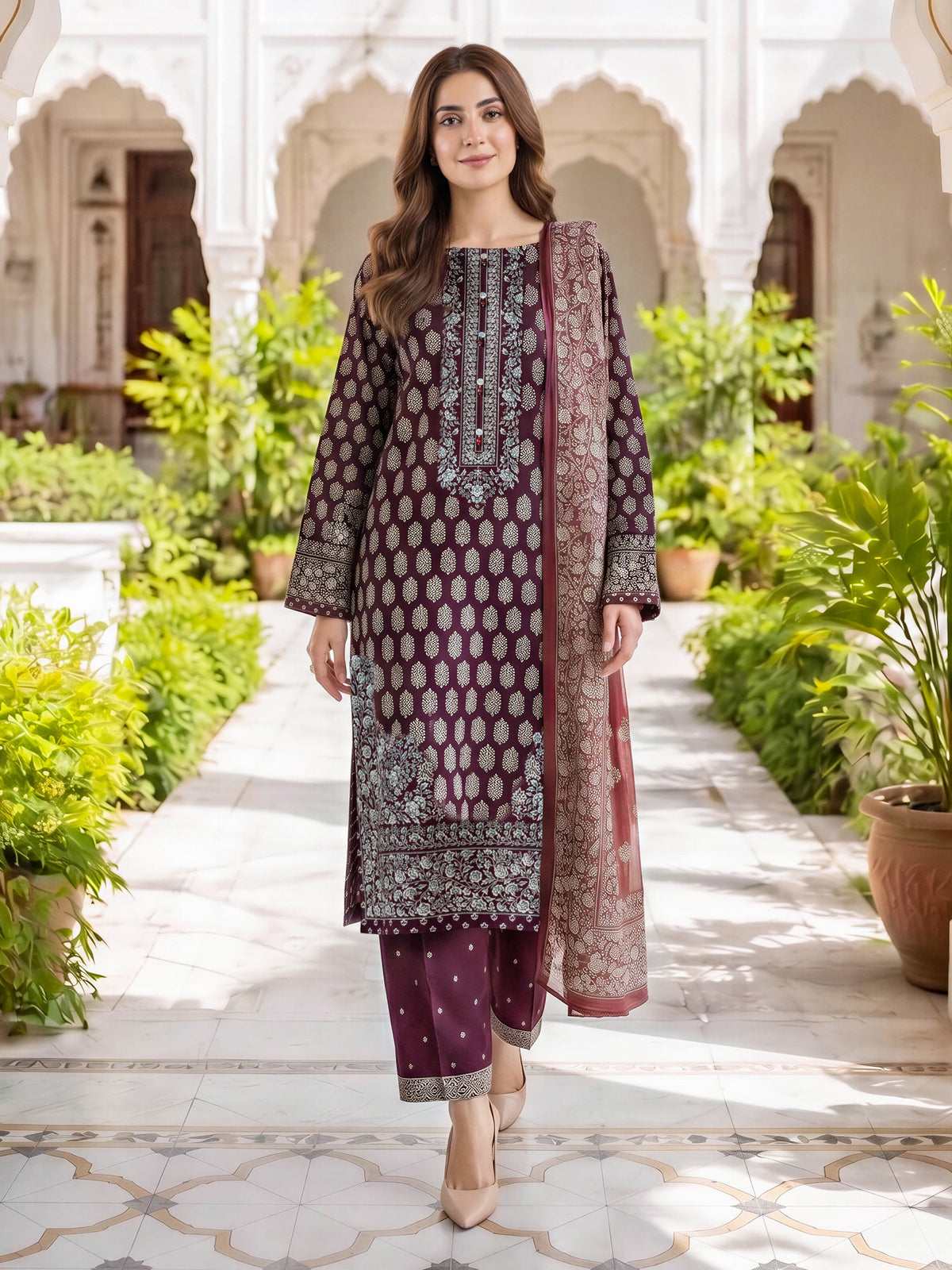 3 Piece Khaddar Suit (Unstitched)