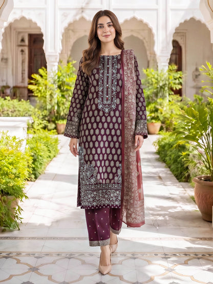 3 Piece Khaddar Suit (Unstitched)