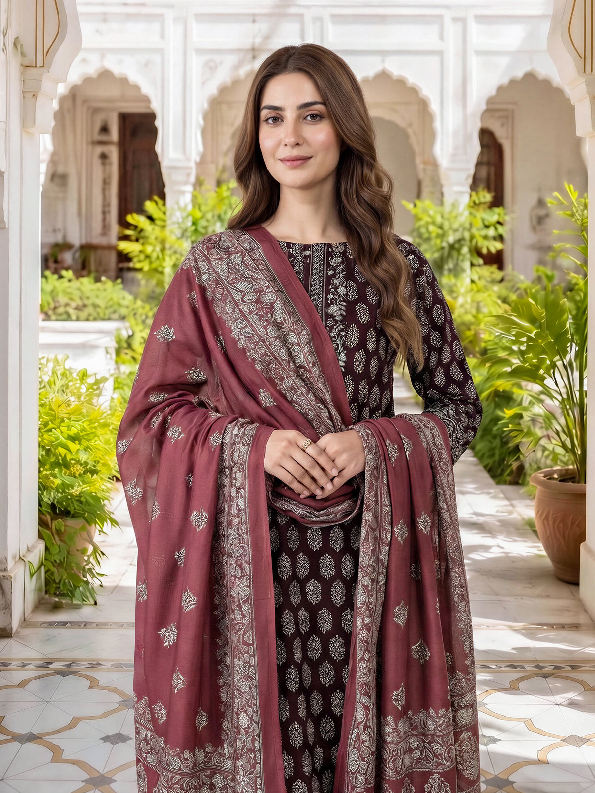 3 Piece Khaddar Suit (Unstitched)