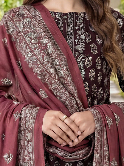 3 Piece Khaddar Suit (Unstitched)
