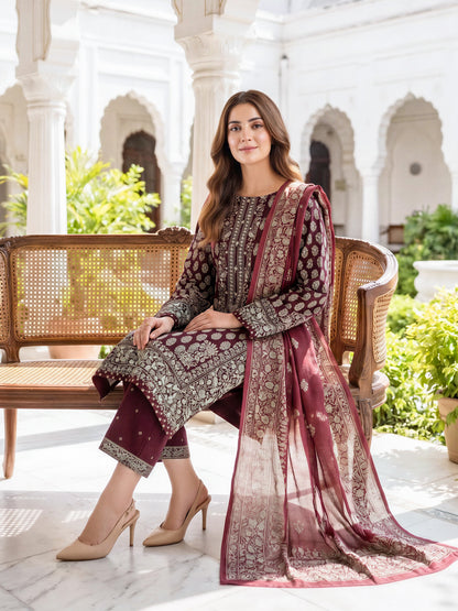 3 Piece Khaddar Suit (Unstitched)
