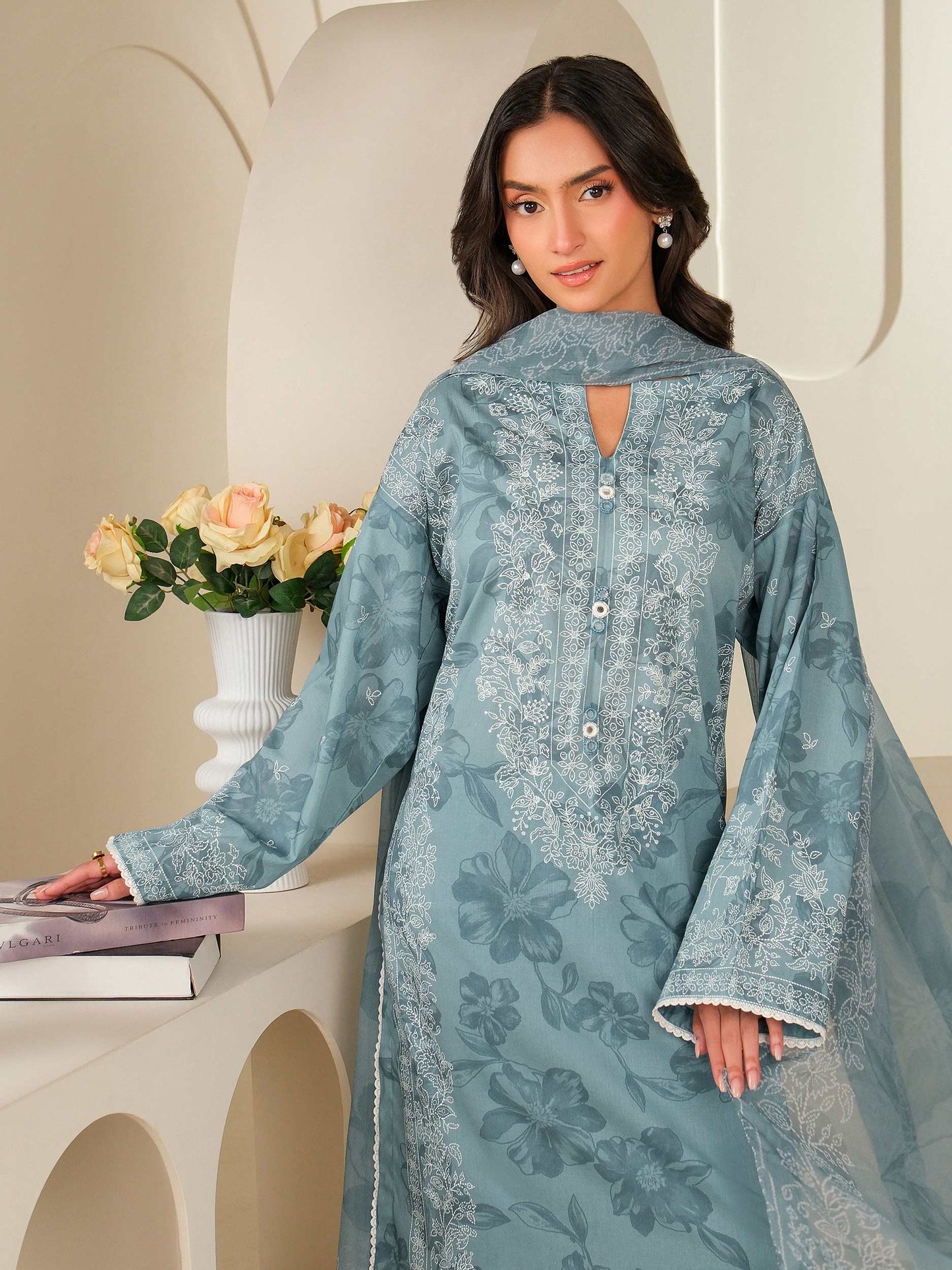 3 Piece Lawn Suit-Paste Print (Unstitched)