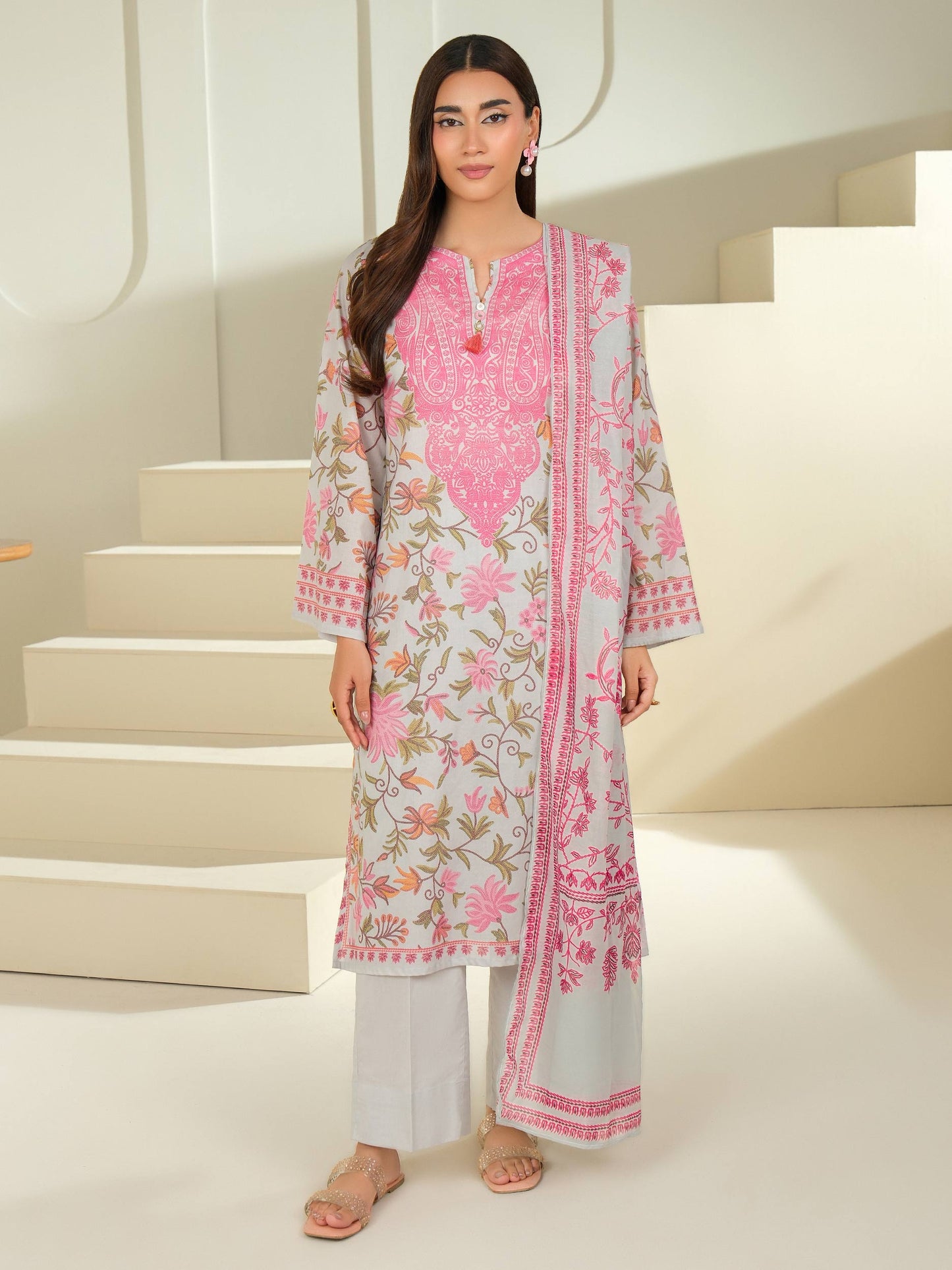 2 Piece Cambric Suit-Printed (Unstitched)