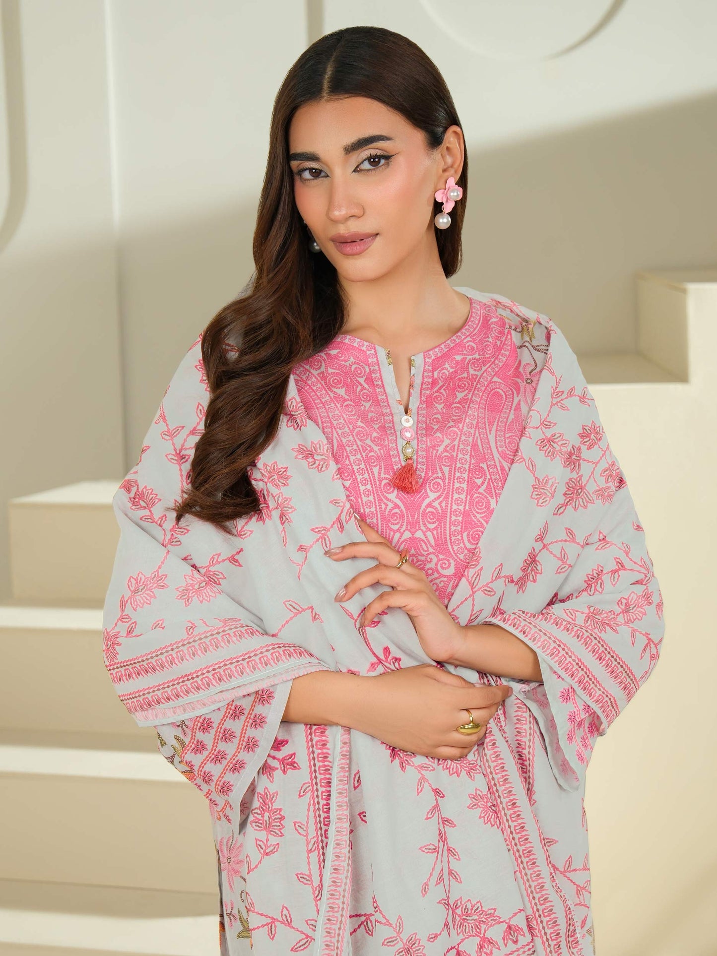 2 Piece Cambric Suit-Printed (Unstitched)