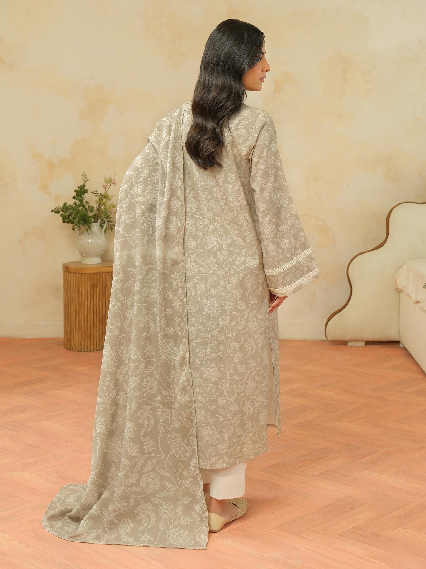 2 Piece Khaddar Suit-Printed (Unstitched)