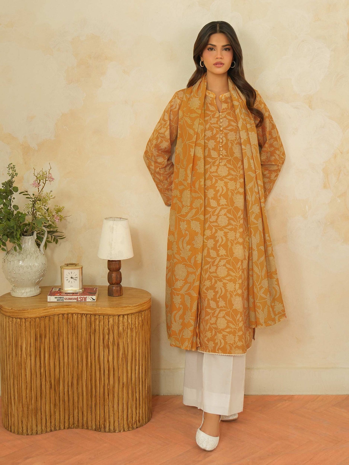 2 Piece Khaddar Suit-Printed (Unstitched)
