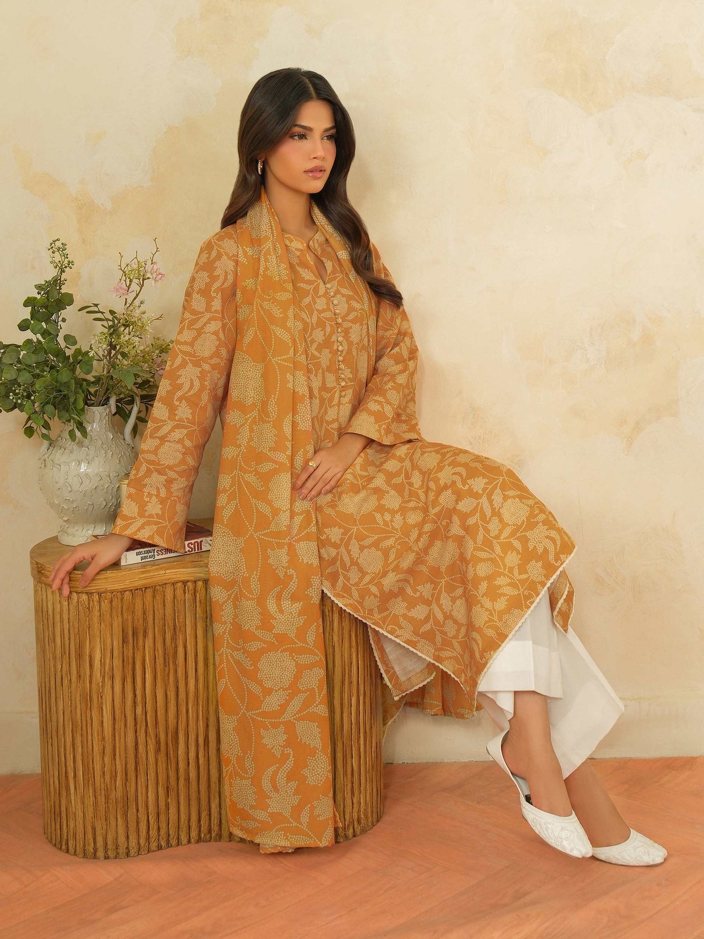 2 Piece Khaddar Suit-Printed (Unstitched)