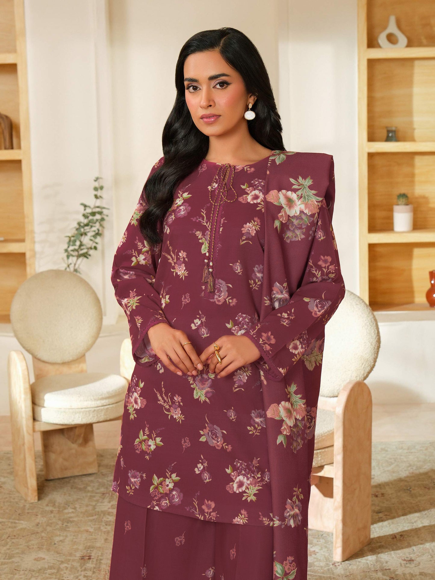 3 Piece Khaddar Suit-Printed (Unstitched)
