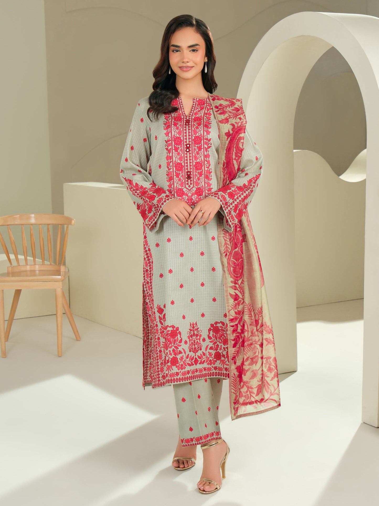 3 Piece Lawn Suit-Printed (Unstitched)
