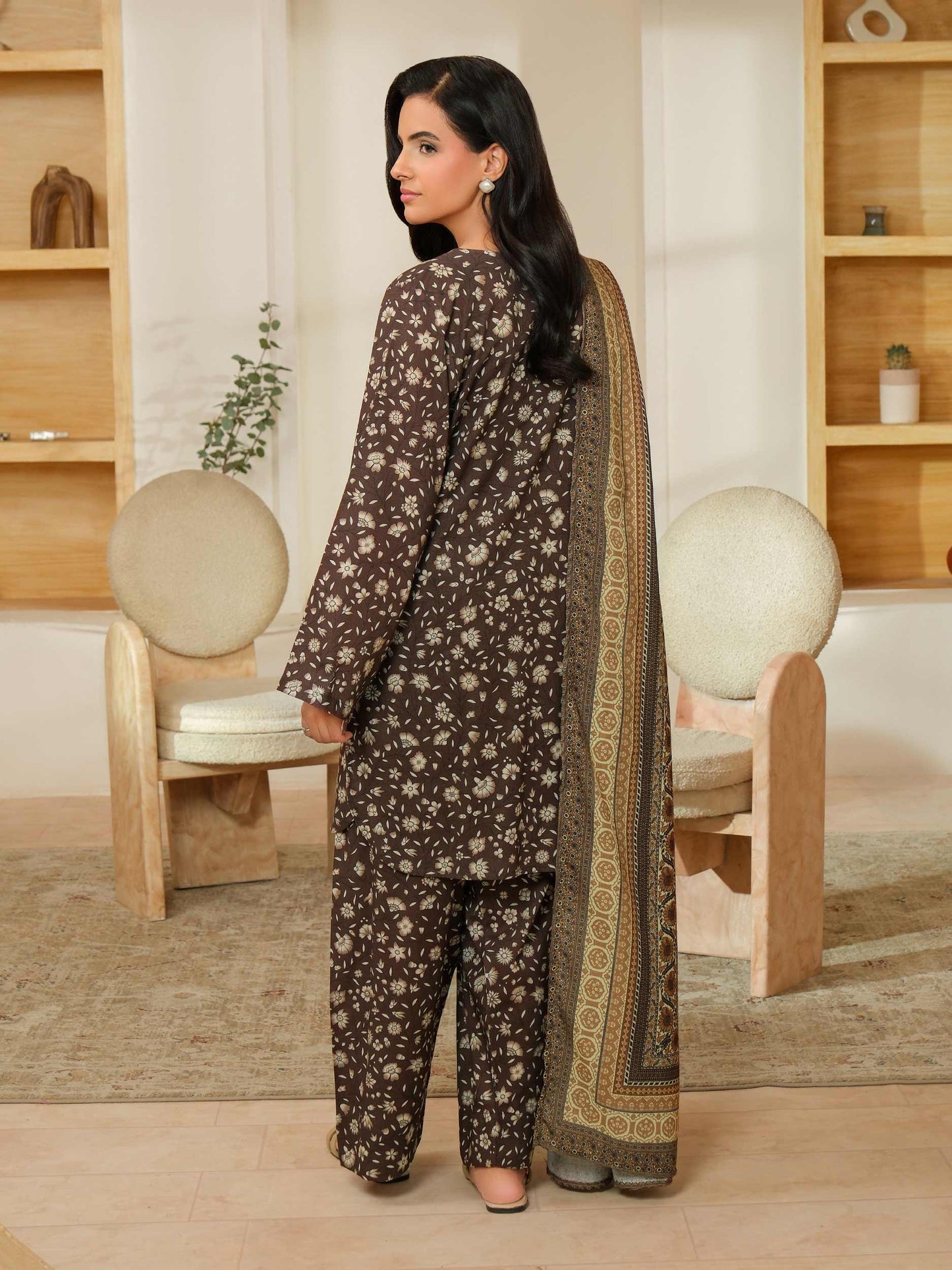 3 Piece Khaddar Suit-Printed (Unstitched)