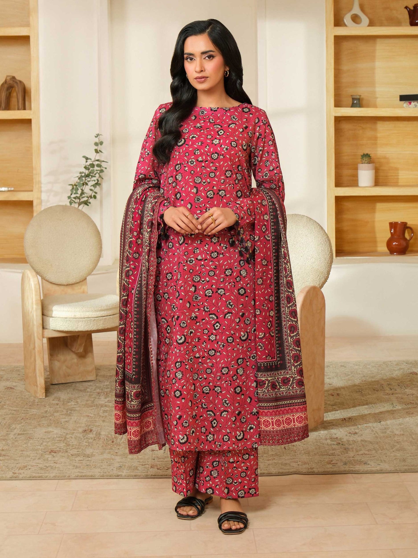 3 Piece Khaddar Suit-Printed (Unstitched)