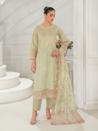 3 Piece Net Suit-Embroidered (Unstitched)